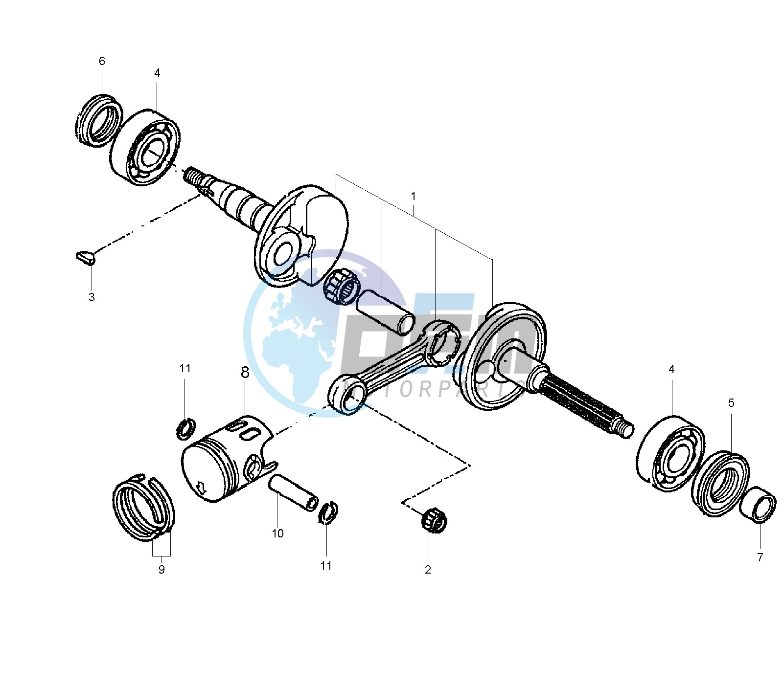 CRANKSHAFT AND PISTON