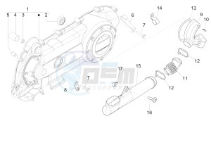 Fly 50 4t 4v drawing Crankcase cover - Crankcase cooling