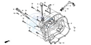 CM125C drawing RIGHT CRANKCASE COVER (SI)