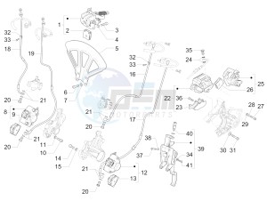 MP3 300 ie E4 LT BUSINESS - SPORT ABS (EMEA) drawing Brakes pipes - Calipers (ABS)