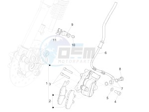 PRIMAVERA 50 4T 4V NOABS E2 (NAFTA) drawing Brakes pipes - Calipers