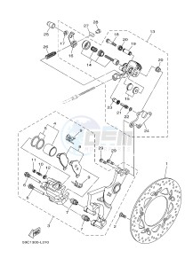 XP500 TMAX T-MAX 530 (2PWL) drawing REAR BRAKE CALIPER