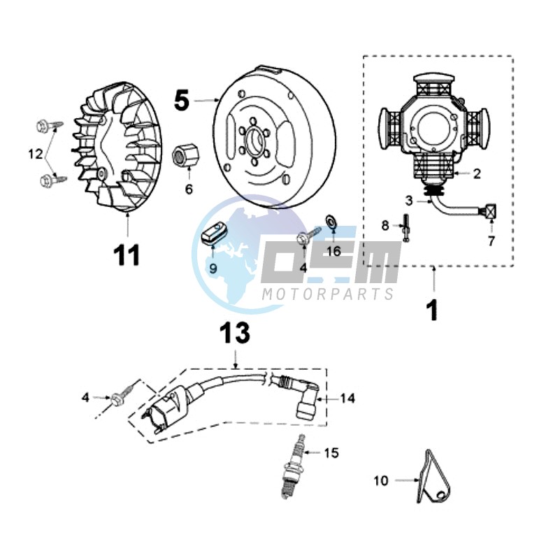 FLYWHEEL MAGNETO WITHOUT PICKUP COIL