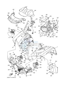 YFM700FWAD YFM70GPAH (2UDE) drawing FRONT FENDER