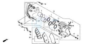 CB250P drawing FRONT BRAKE CALIPER