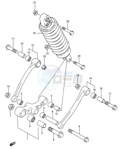 GSX600F (E28) Katana drawing REAR CUSHION LEVER (MODEL K L M N P R S T)