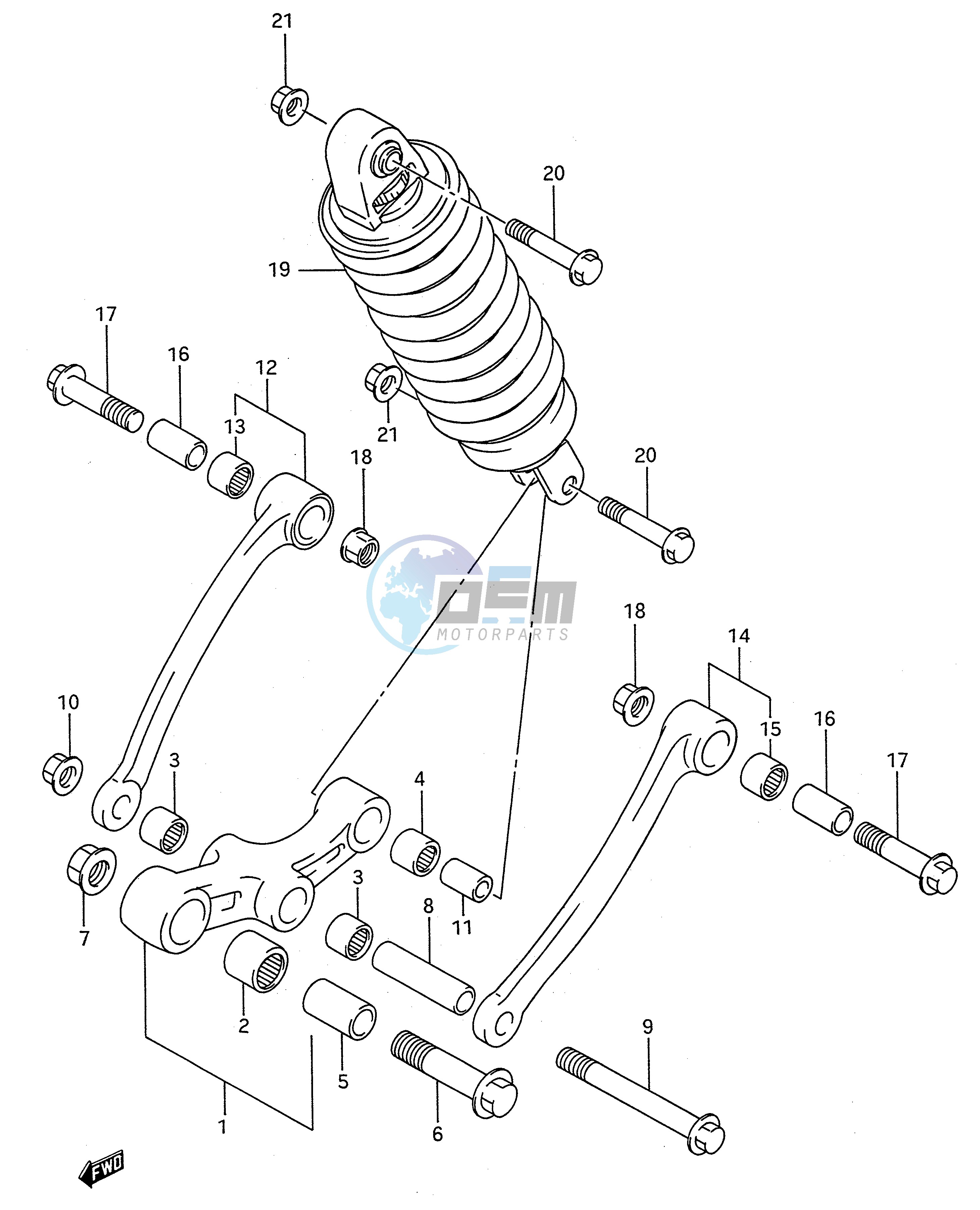 REAR CUSHION LEVER (MODEL K L M N P R S T)