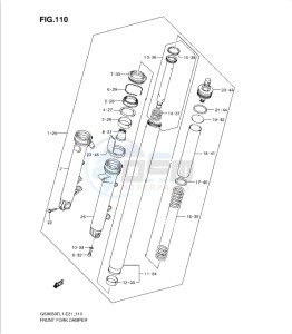 GSXF650 drawing FRONT FORK DAMPER (GSX650FUAL1 E21)