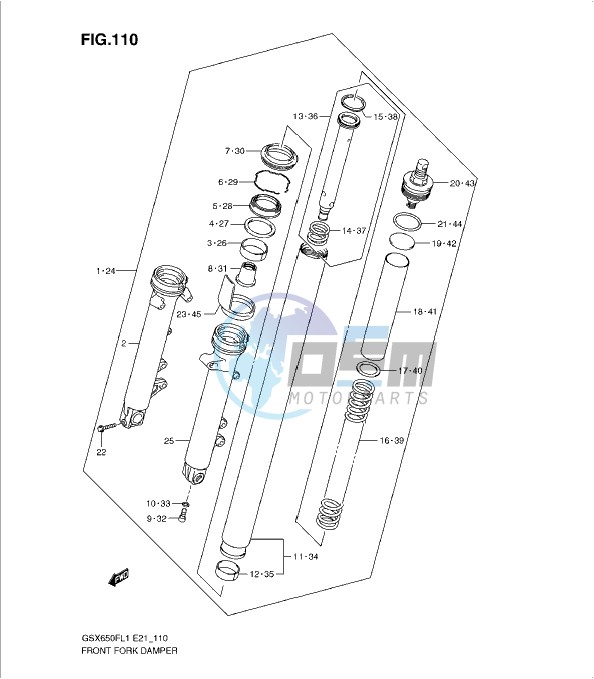 FRONT FORK DAMPER (GSX650FUAL1 E21)