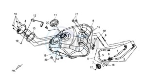 QUAD RAIDER 600 LE CHASSIS LONG drawing FUEL TANK - FUEL CUT