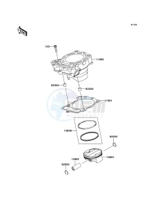 KX250F KX250YBF EU drawing Cylinder/Piston(s)