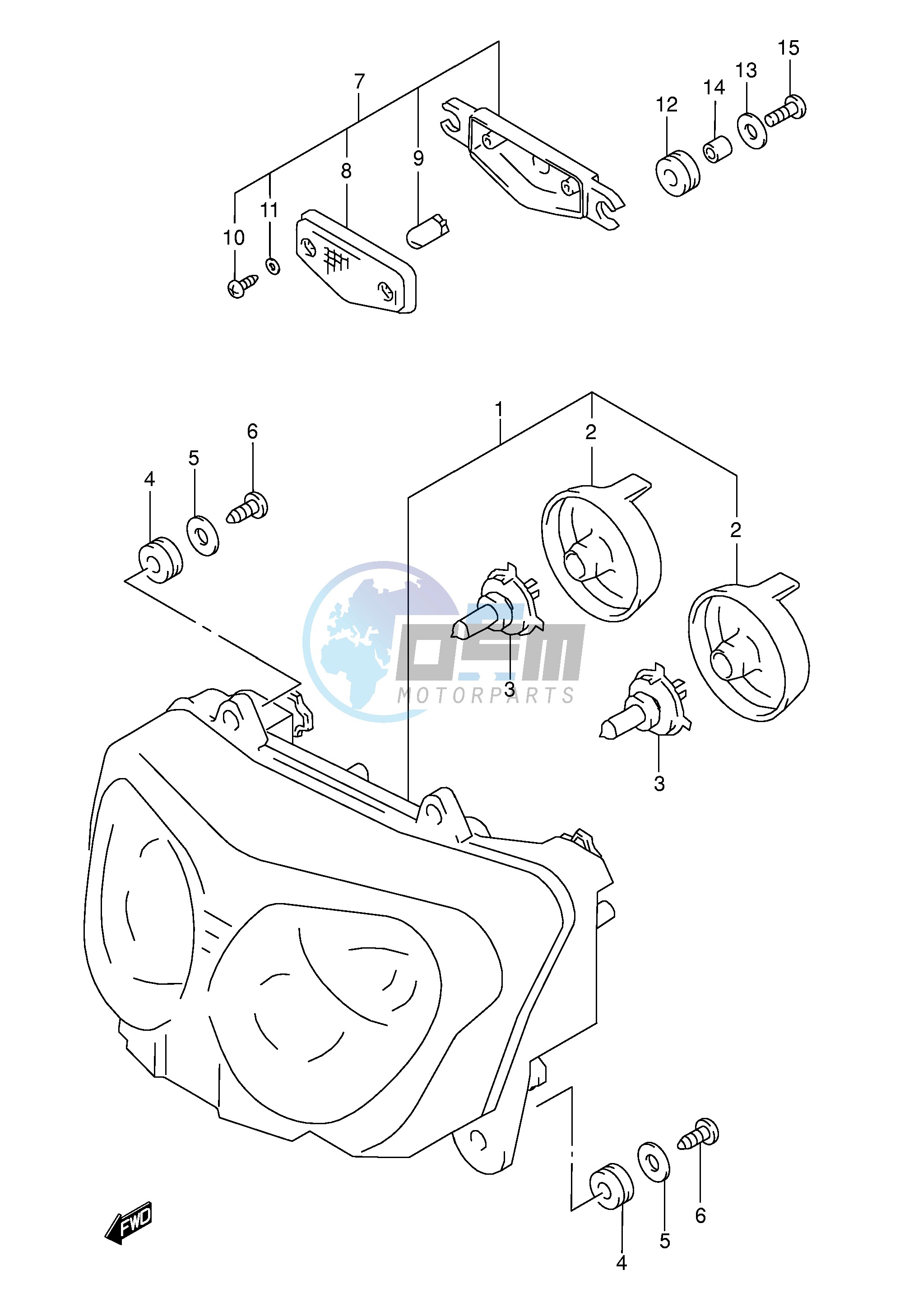 HEADLAMP (MODEL W X Y K1 K2 E24)