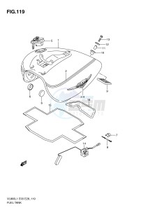 VL800 (E3-E28) VOLUSIA drawing FUEL TANK (VL800TL1 E33)