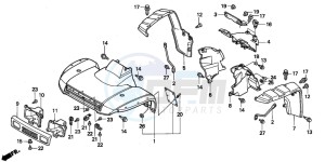 TRX300FW FOURTRAX drawing FRONT FENDER