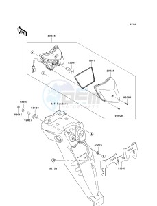 KLX 250 T [KLX250S] (T8F) T9F drawing TAILLIGHT-- S- -