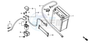 CB600F CB600F drawing BATTERY