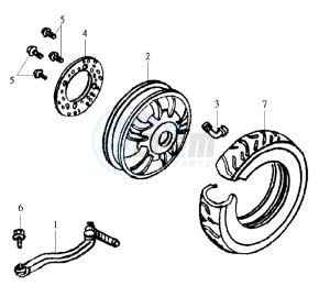 JOYRIDE 200 drawing REAR WHEEL / REAR FORK