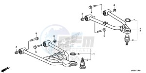 TRX250TEG TRX250T Europe Direct - (ED) drawing FRONT ARM