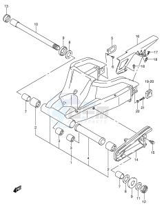 GSX-R600 (E2) drawing REAR SWINGING ARM