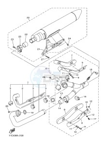 XVS1300A MIDNIGHT STAR (1CS5) drawing EXHAUST