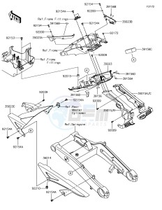 Z1000 ZR1000HHF XX (EU ME A(FRICA) drawing Rear Fender(s)