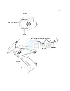 ZX 1000 E [NINJA ZX-10R] (E8F-E9FA) 0E8F drawing DECALS-- BLACK- --- E8F- -