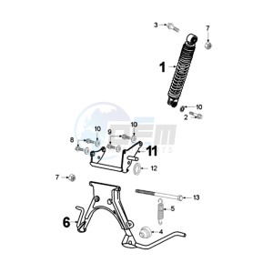 FIGHT EA BE drawing REAR SHOCK AND STAND