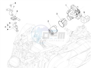 GTS SUPER- SUPER SPORT 150 4T 3V IE ABS E3-E4 (APAC) drawing Throttle body - Injector - Induction joint