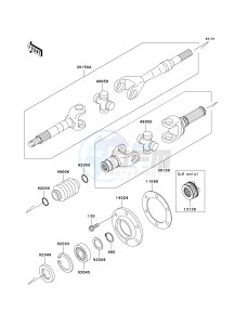 KAF 620 E [MULE 3010 4X4] (E6F-E8F) E7F drawing DRIVE SHAFT-REAR