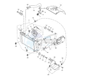 YZF R 125 drawing RADIATOR AND HOSE