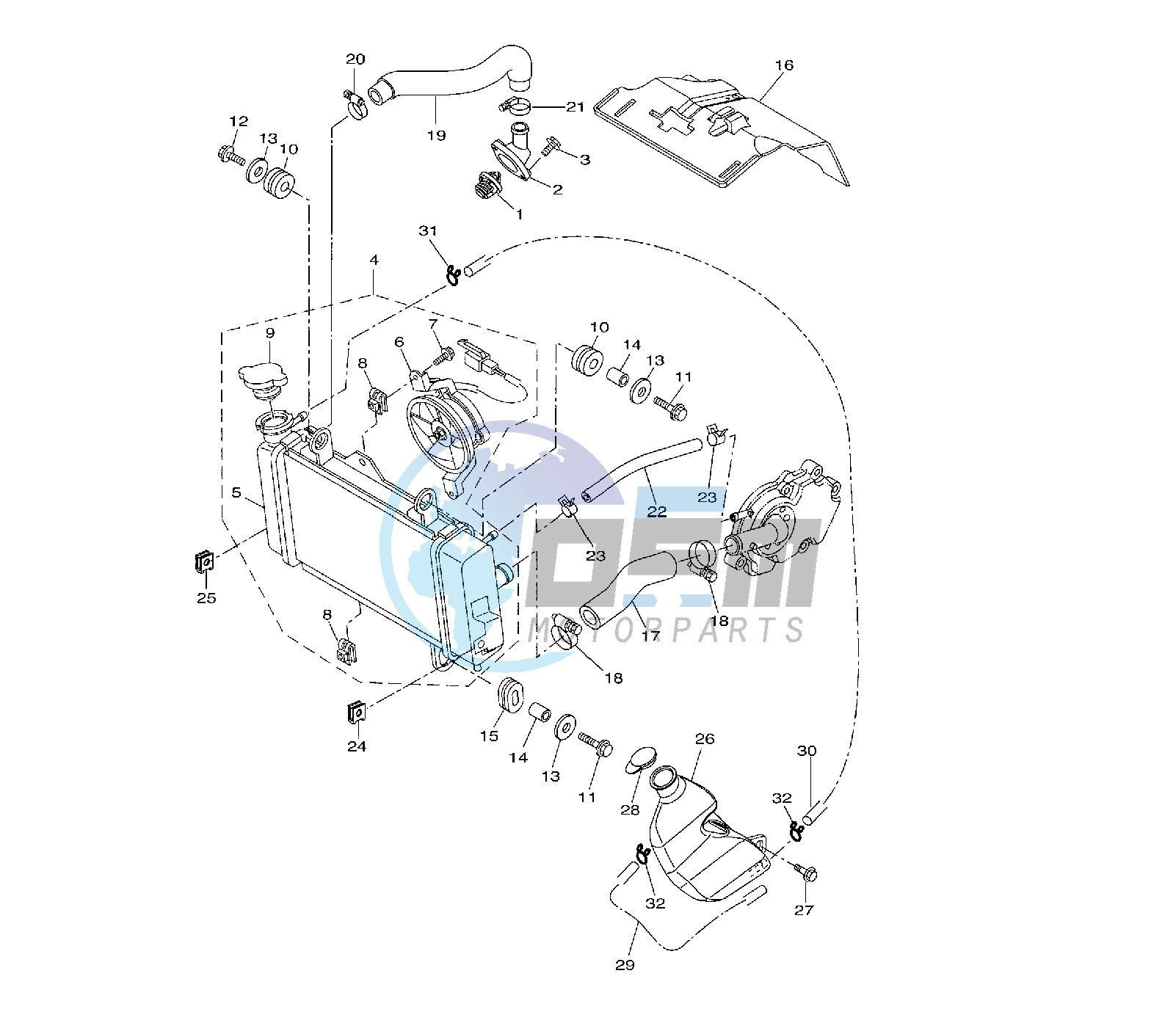 RADIATOR AND HOSE