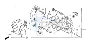 NX650 500 DOMINATOR drawing FRONT BRAKE CALIPER