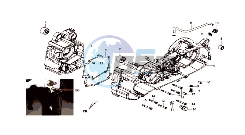 CRANKCASE RIGHT / START MOTOR