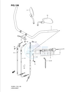 VL800 drawing HANDLEBAR (VL800CUEL1 E19)