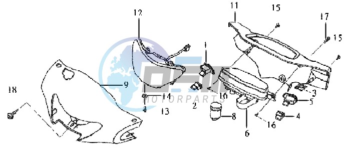 DASHBOARD - TAIL LIGHT - HANDLEBAR COVER