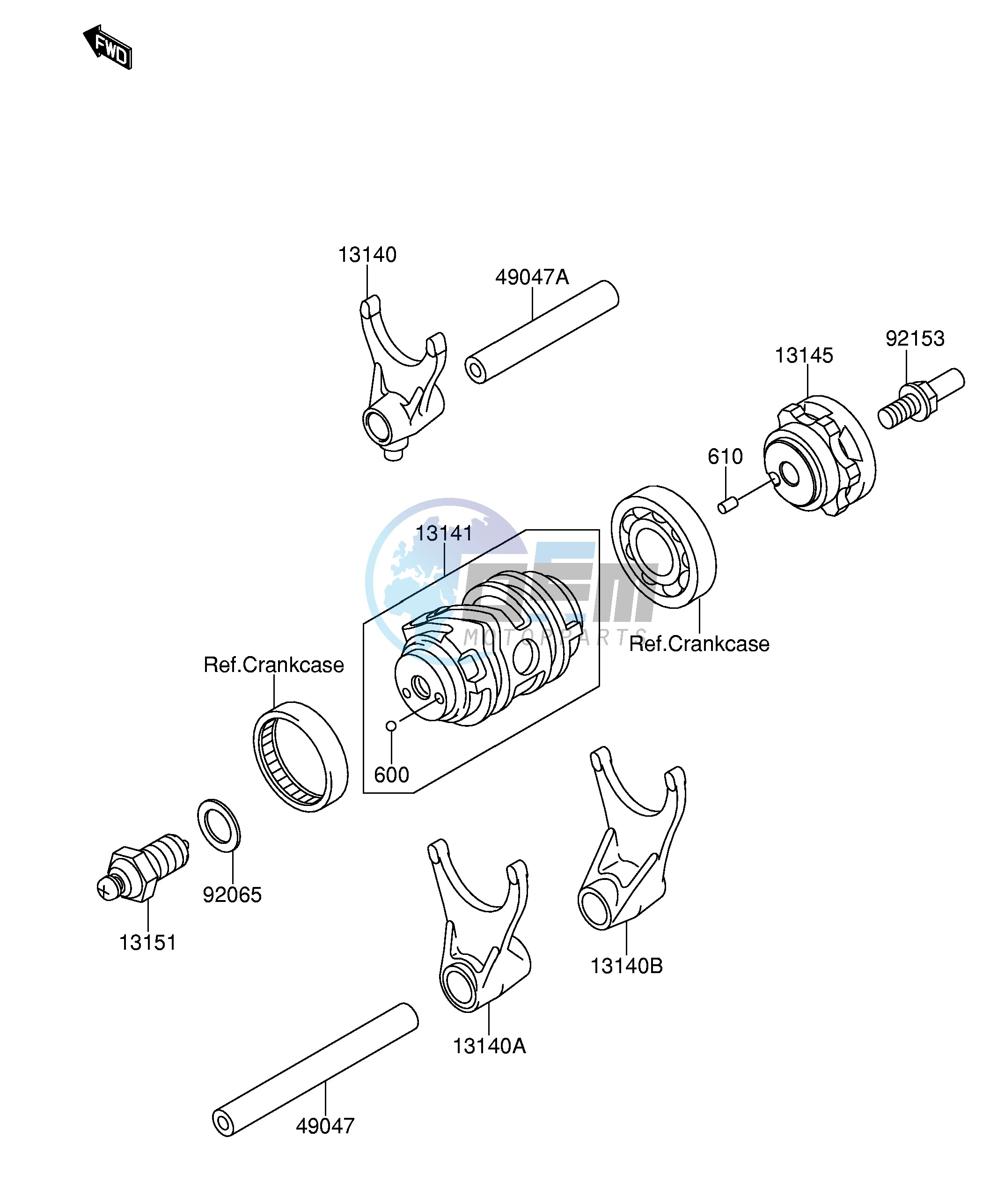 GEAR CHANGE DRUM SHIFT FORK