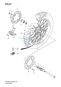 RM125 (E3-E28) drawing REAR WHEEL