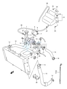 GSF250V (E24) Bandit drawing RADIATOR HOSE