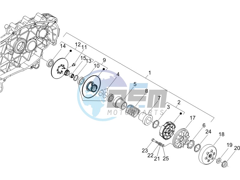 Driven pulley