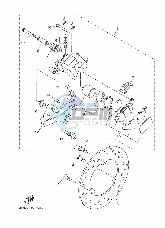 REAR BRAKE CALIPER