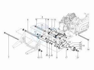 Beverly 350 4t 4v ie e3 Sport Touring drawing Swinging arm