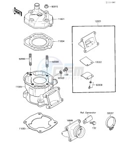 KX 80 N [BIG WHEEL] (N1) [BIG WHEEL] drawing CYLINDER HEAD_CYLINDER