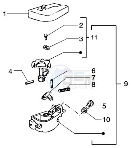 PX 150 E U.S.A. drawing Gear selector