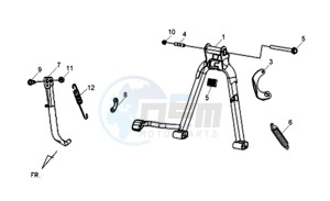 WOLF 125 SBN drawing CENTRAL STAND -SIDE STAND- KICKSTARTER PEDAL