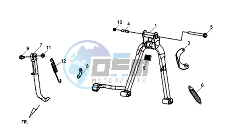 CENTRAL STAND -SIDE STAND- KICKSTARTER PEDAL