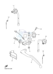 WR450F (1DXK) drawing HANDLE SWITCH & LEVER