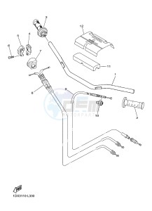 WR450F (1DX3) drawing STEERING HANDLE & CABLE