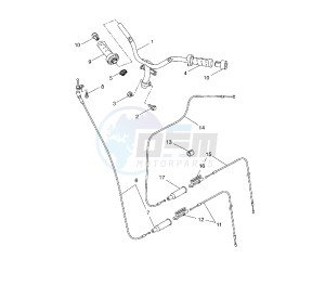 YQ AEROX 50 drawing STEERING HANDLE AND CABLE