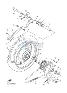 XJR1300C XJR 1300 (2PN1) drawing REAR WHEEL