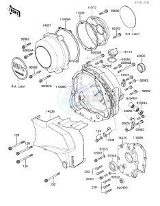 ZX 750 A [GPZ 750] (A3) [GPZ 750] drawing ENGINE COVERS